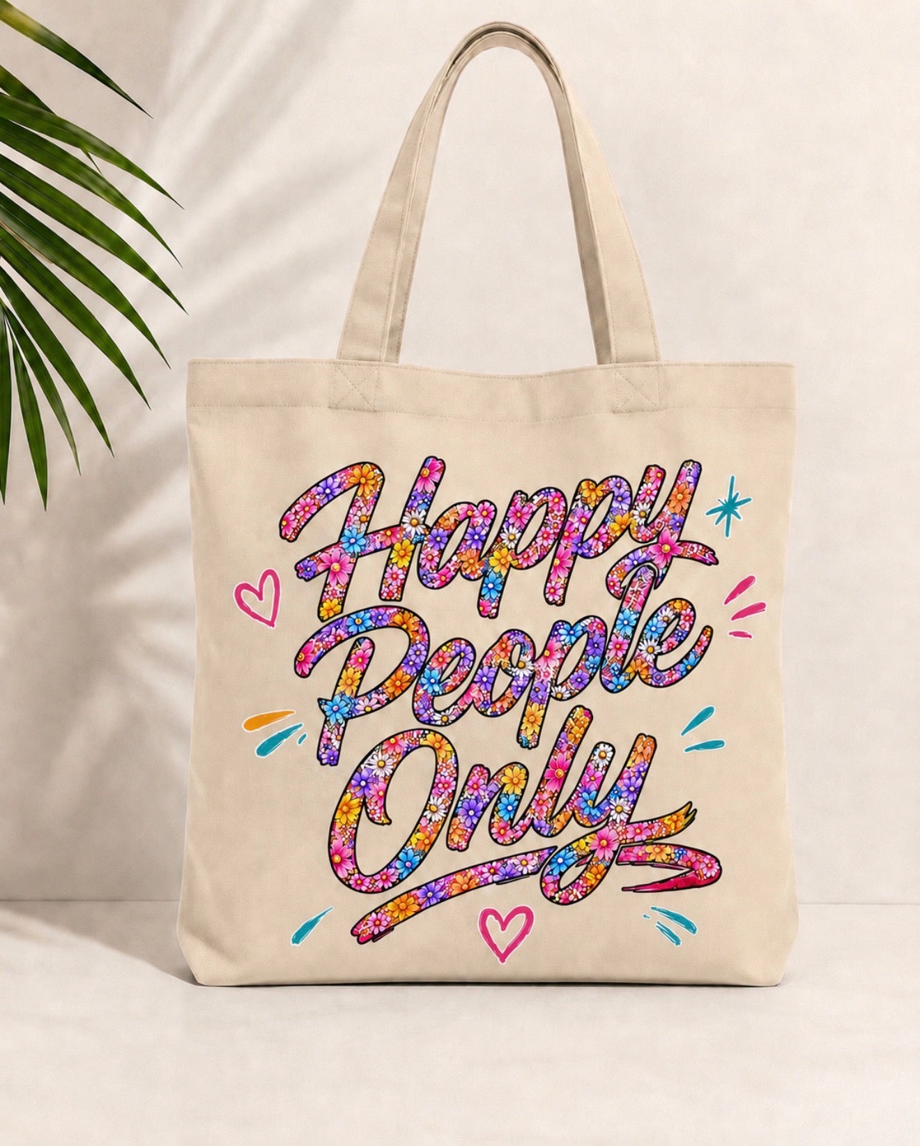 Happy People Only Canvas Tote Bag