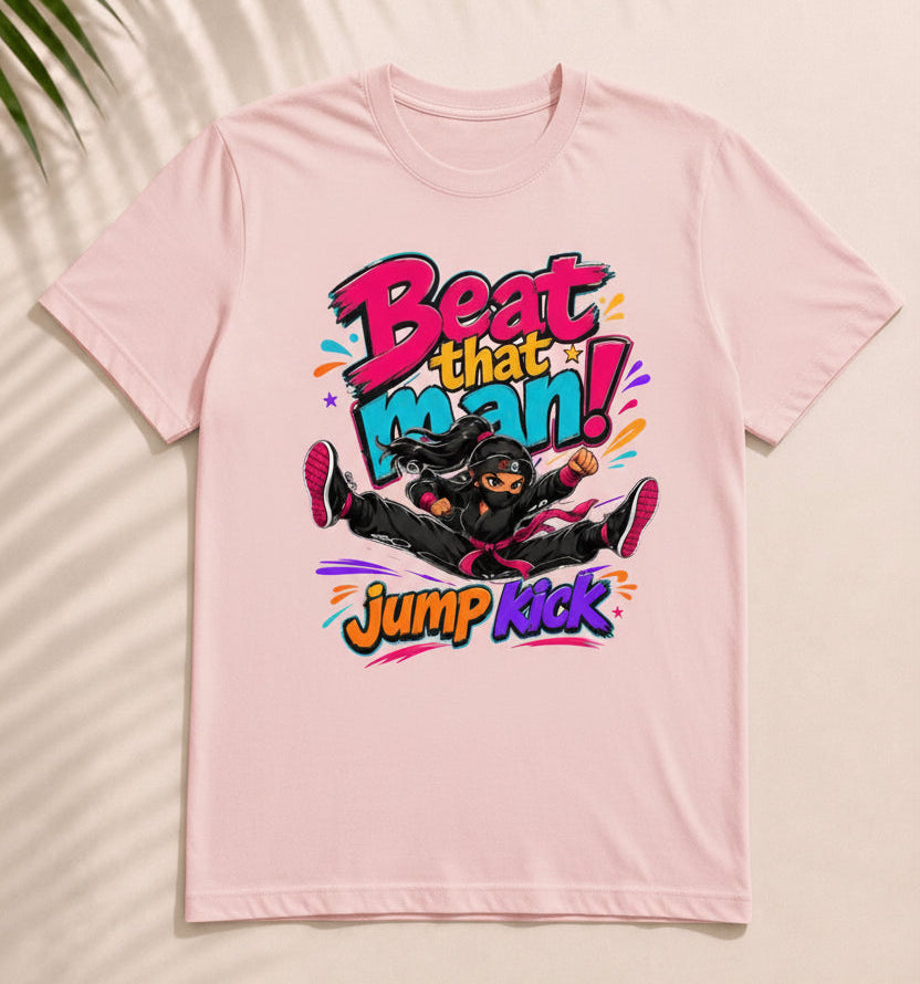 Beat That Man! Jump Kick Graphic Tee
