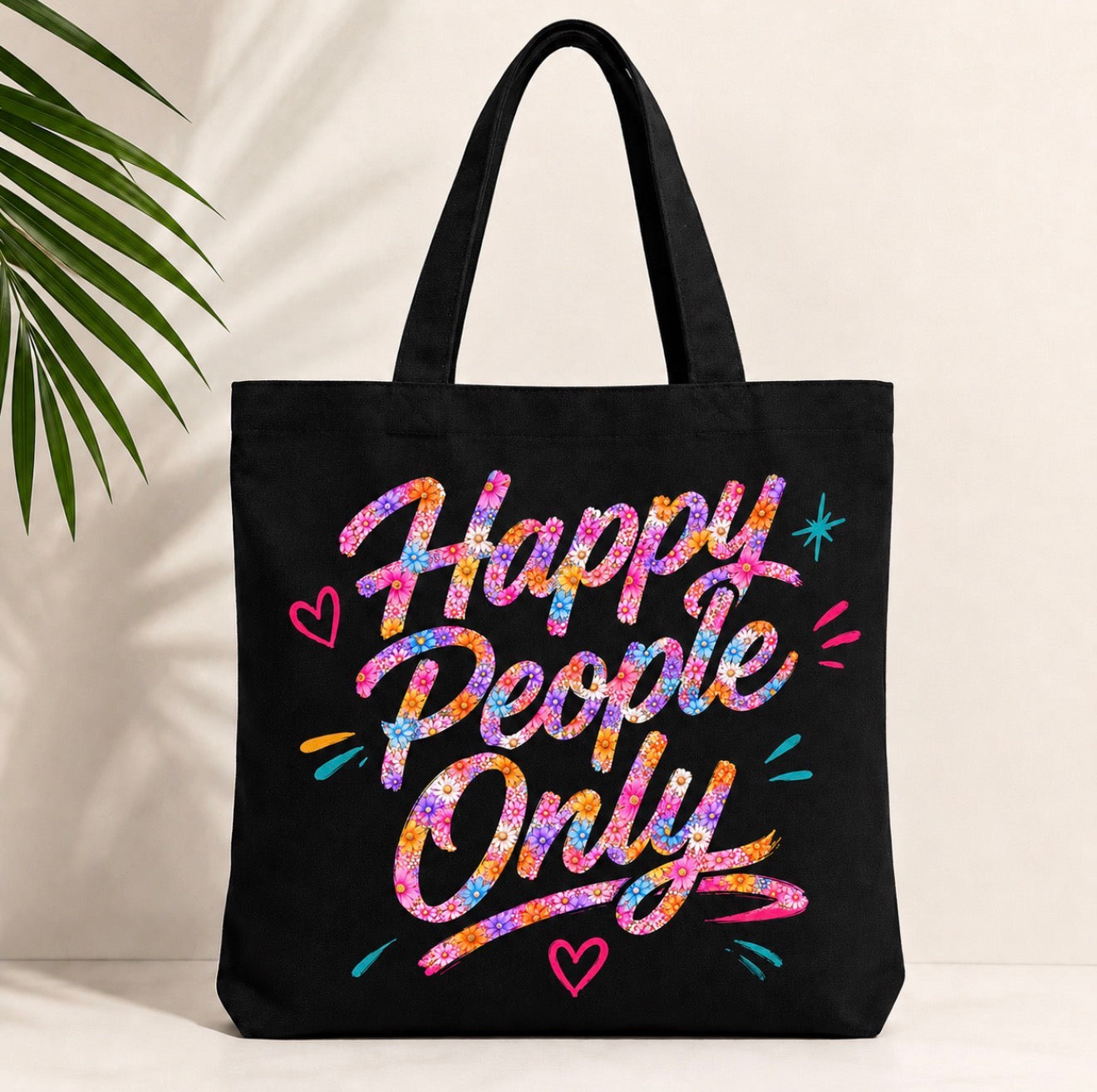 Happy People Only Canvas Tote Bag