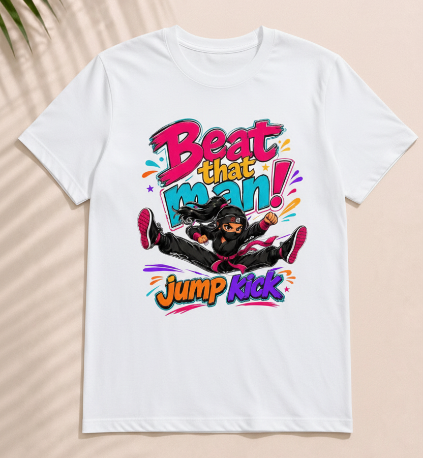 Beat That Man! Jump Kick Graphic Tee