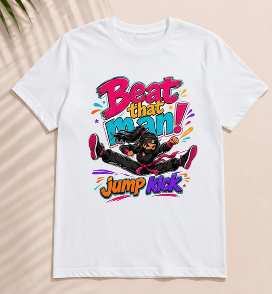 Beat That Man! Jump Kick Graphic Tee